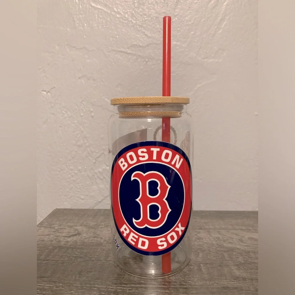 Boston Red Socks 16oz glass tumbler